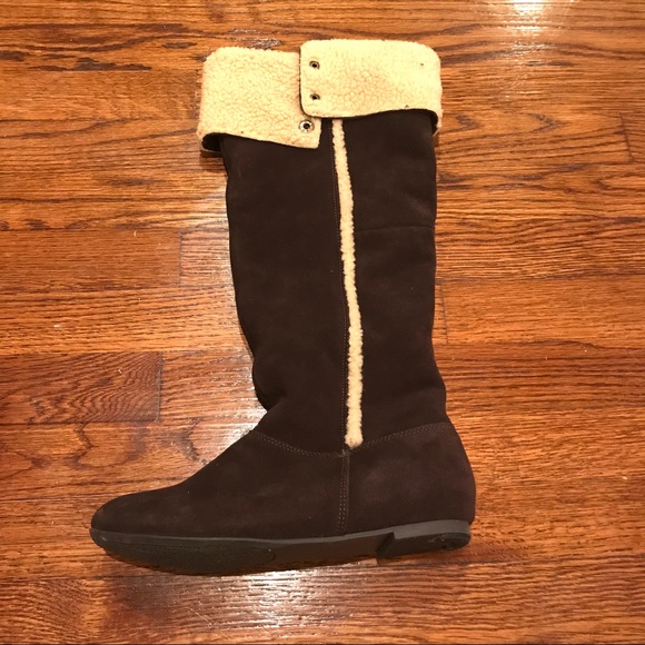 Chinese laundry brown and cream shearling boots - Picture 2 of 8