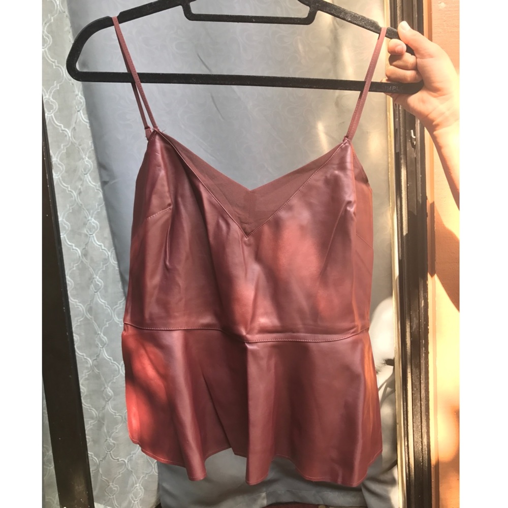 Burgundy Peplum Top
