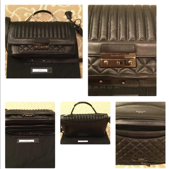 BARBARA BUI BLACK QUILTED, PERFORATED PURSE NWT - Picture 2 of 7