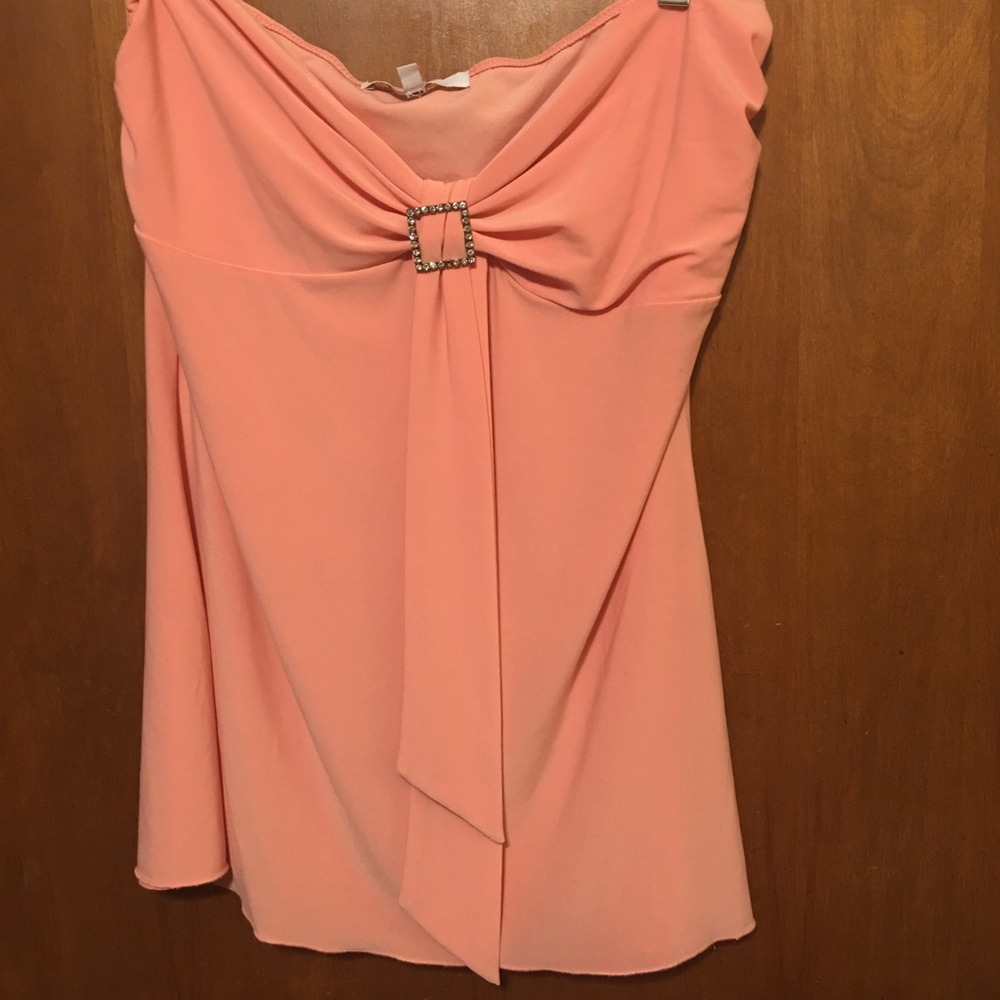 Salmon colored tube top