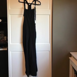 Black Linen Overalls