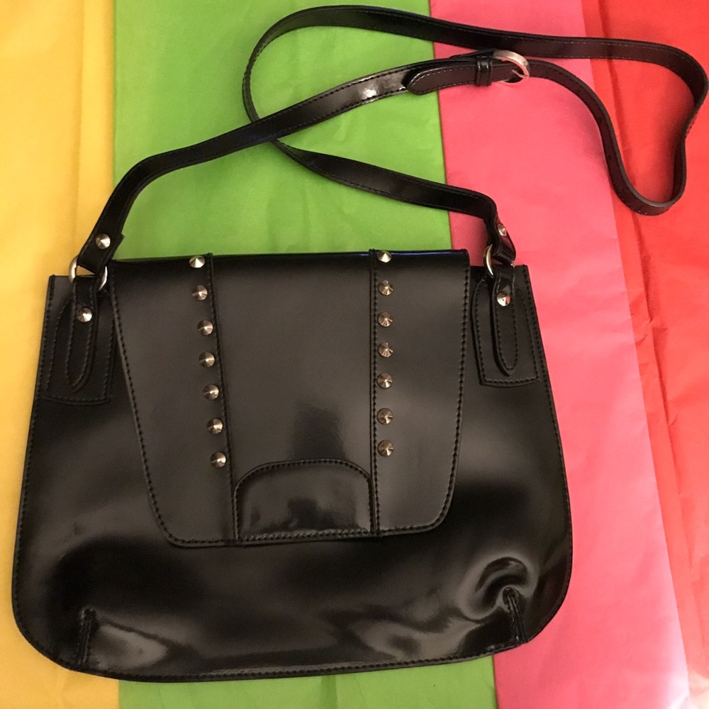 Varriale Leathergoods Crossbody Studded Black Bag
