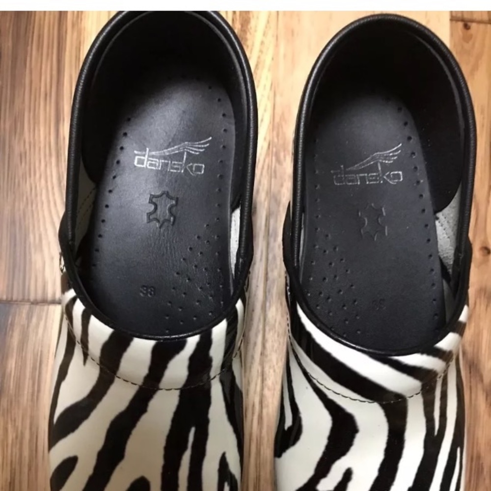 Women Dansko Zebra Print Clogs