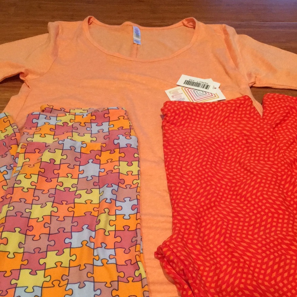 Lularoe Puzzle piece Leggings Os  and xxs Perfect