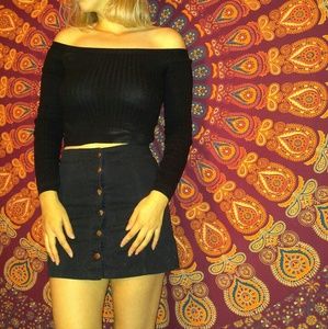 Button up A-line skirt