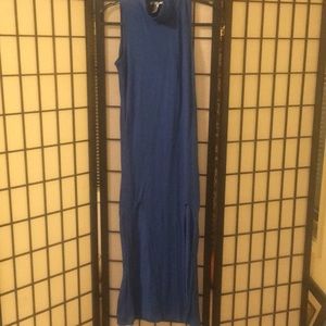 Blue double split dress