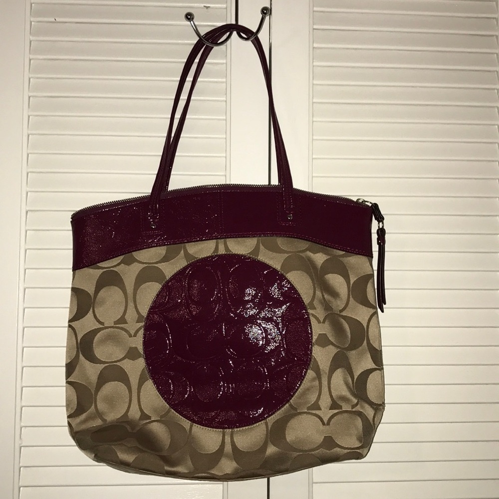 Coach Purse! Tan and Maroon!