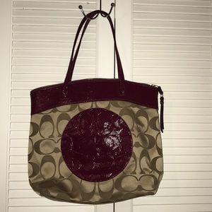 Coach Purse! Tan and Maroon!
