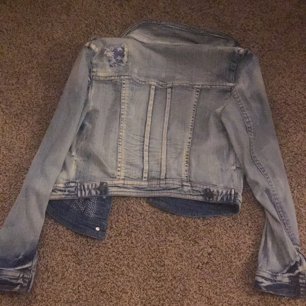 Jean Jacket With Distressed Patchwork - image 2