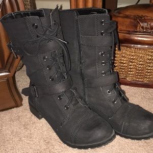 •SODA• Suede Leather Combat Boots