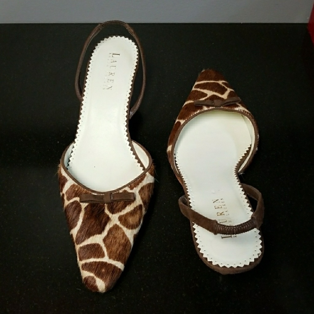 Ralph Lauren Animal print Kitten heels shoes !!!