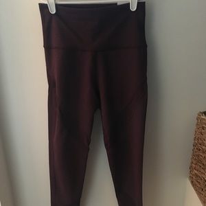 Maroon Leggings with Mesh