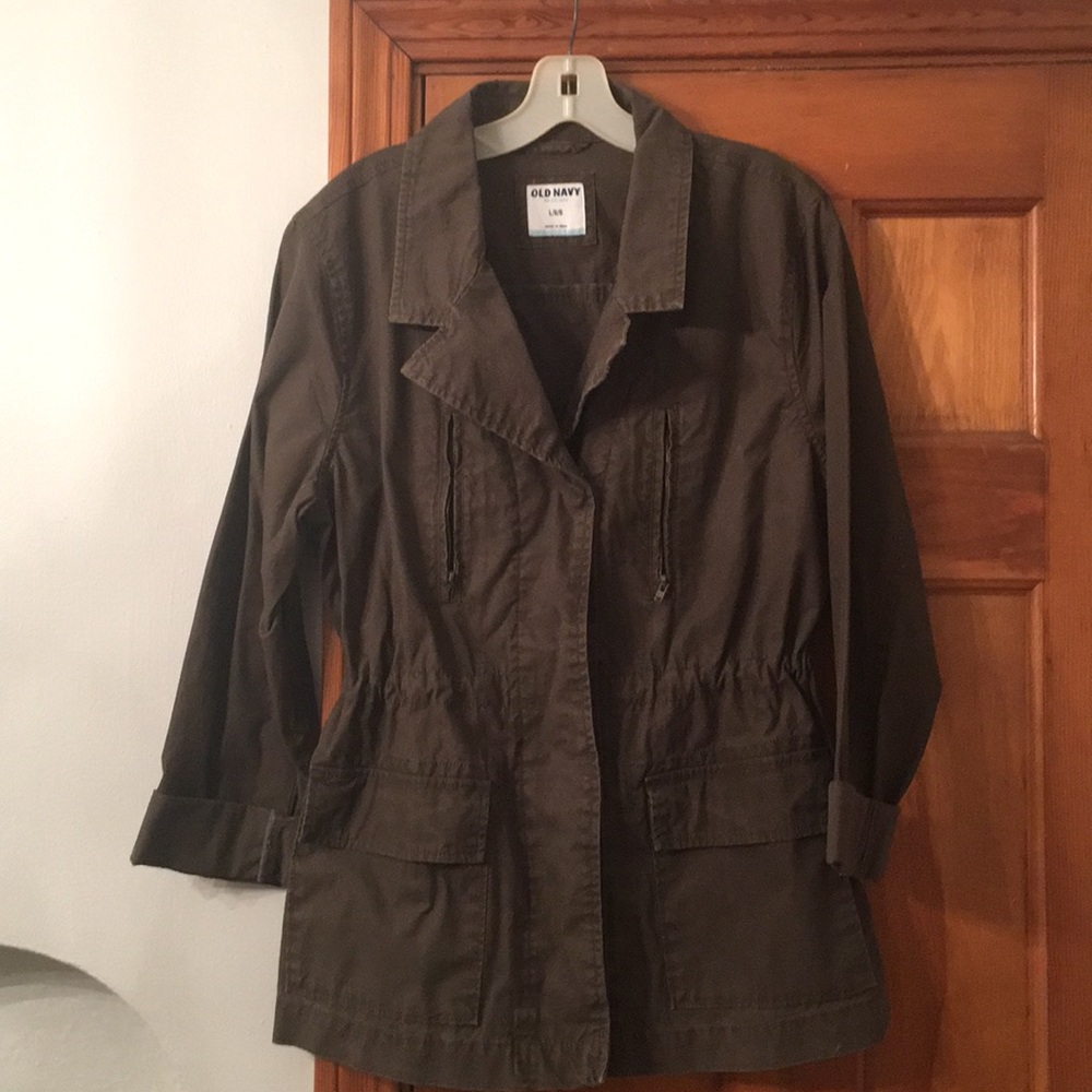 NWT OLD NAVY KAHKI JACKET w ZIPPERS size large