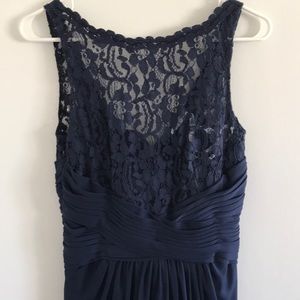 Navy blue bridesmaid or formal ball gown