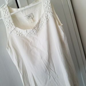 LOFT knit top white with beading