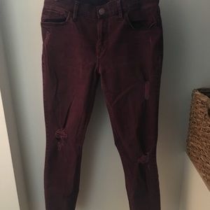 Maroon ripped express jeans
