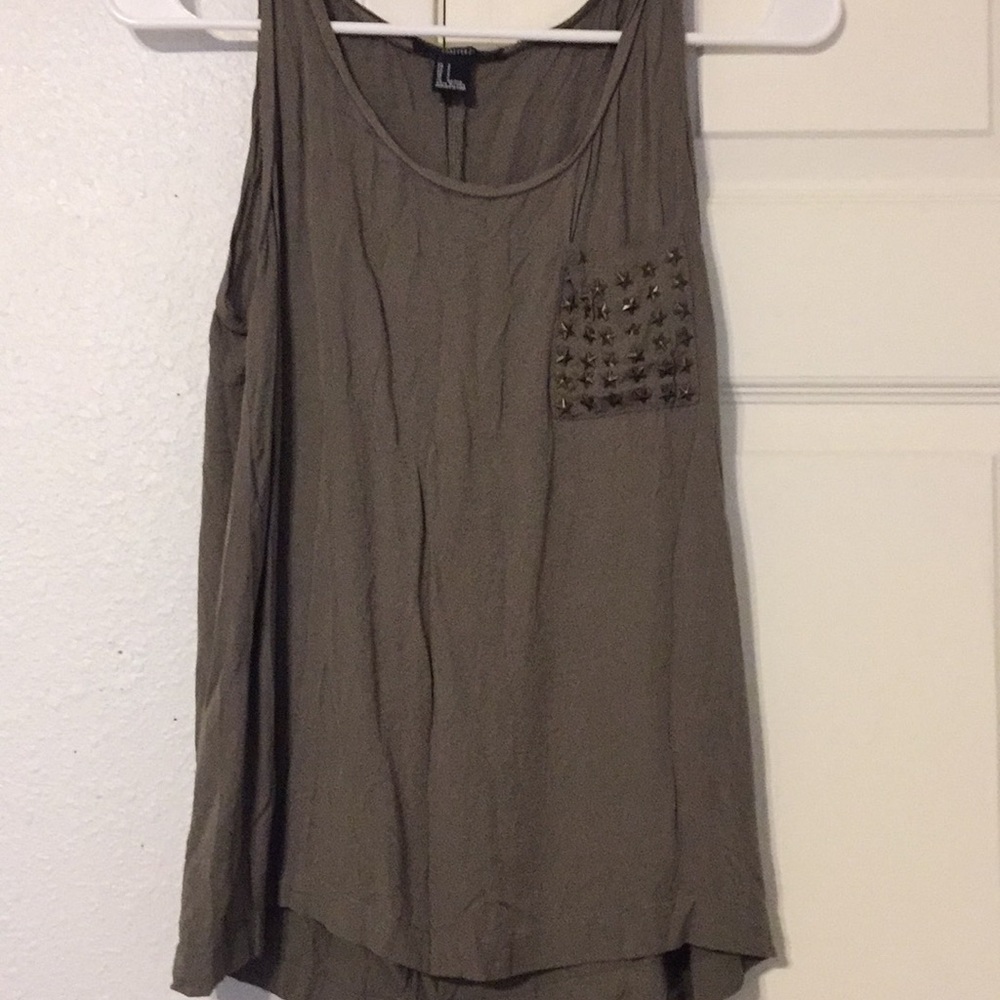 Olive green top.
