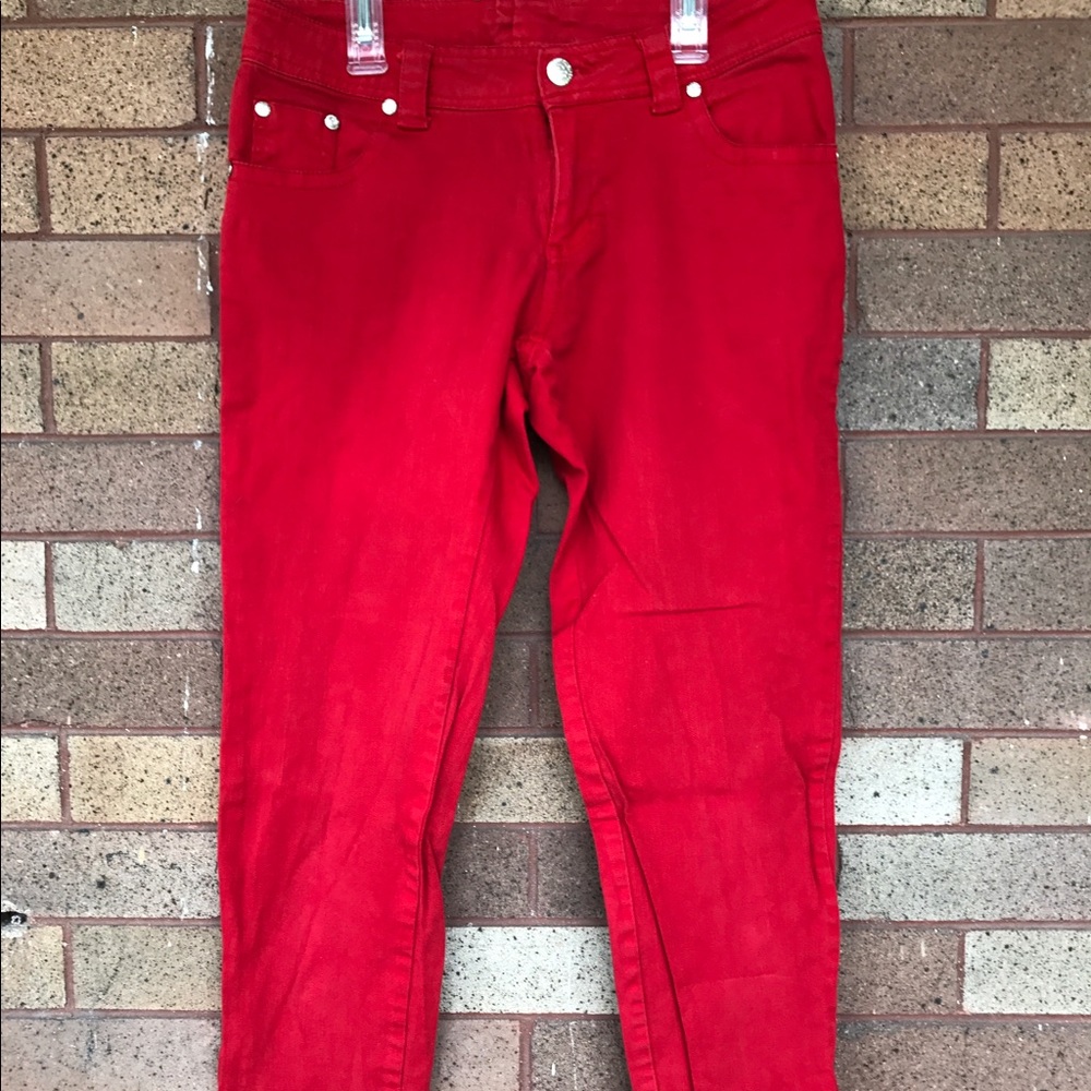 Red Raw Blue Denim skinny jeans