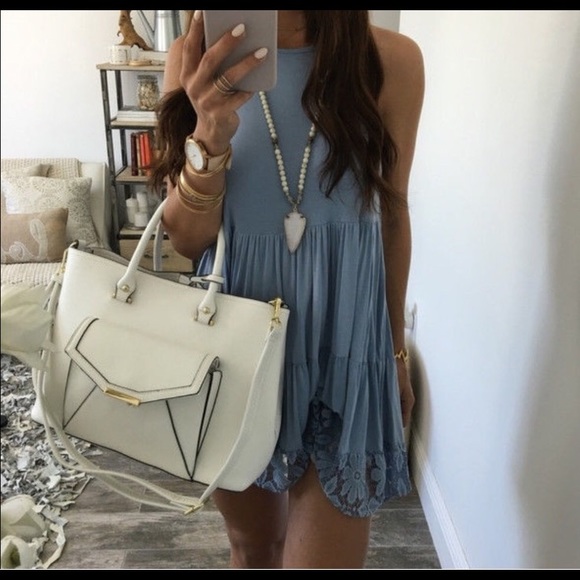 Tiered Blue Lace Dress Coverup - Picture 2 of 5