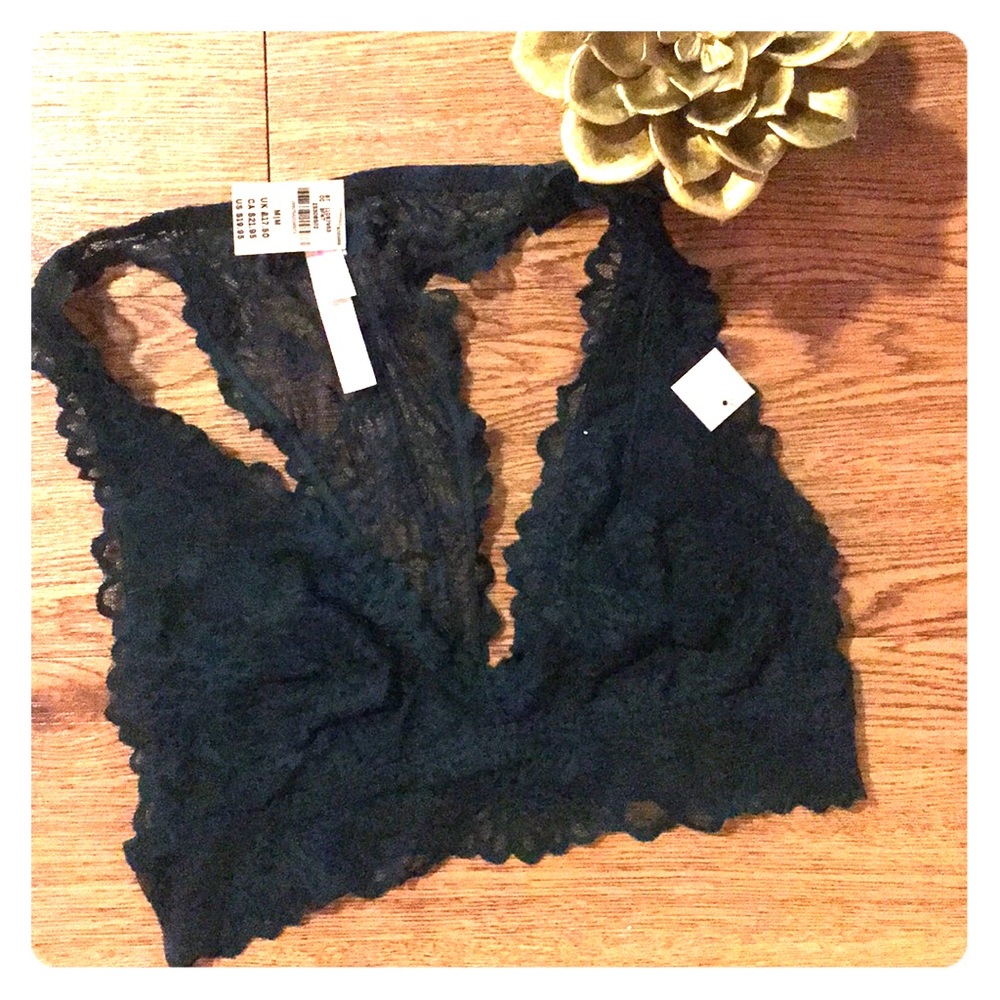 PINK unlined lace bralette