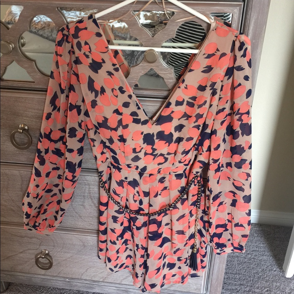 Beautiful Floral Romper with belt