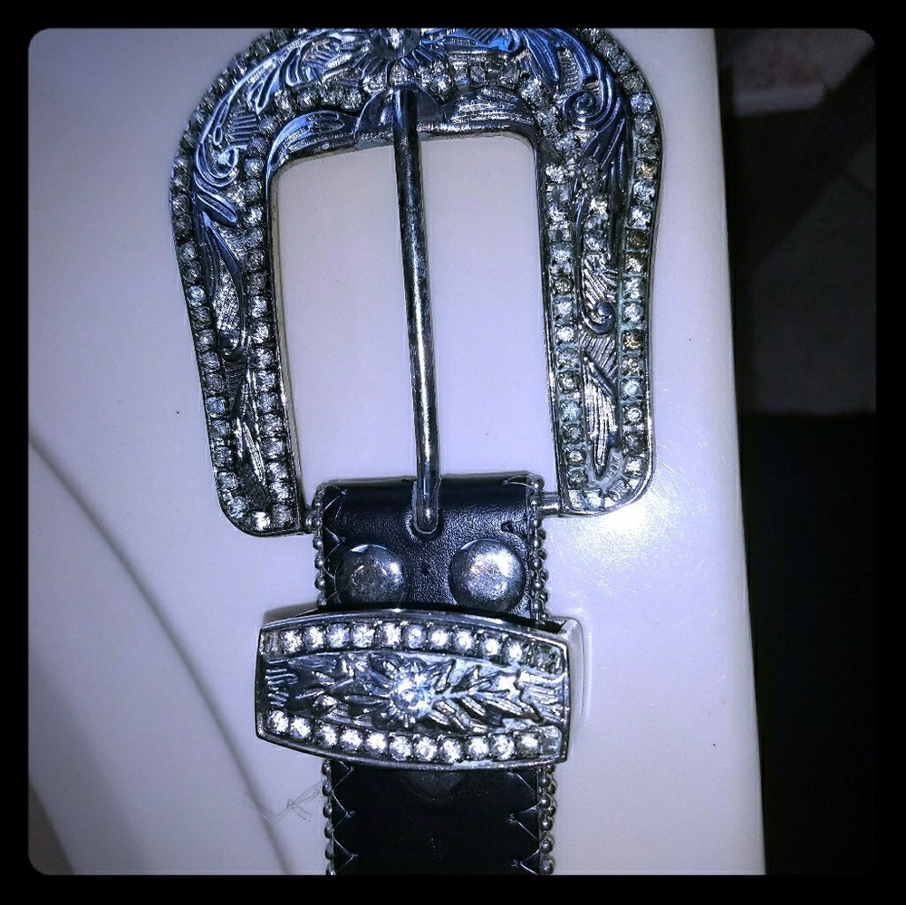 Black big studded belt