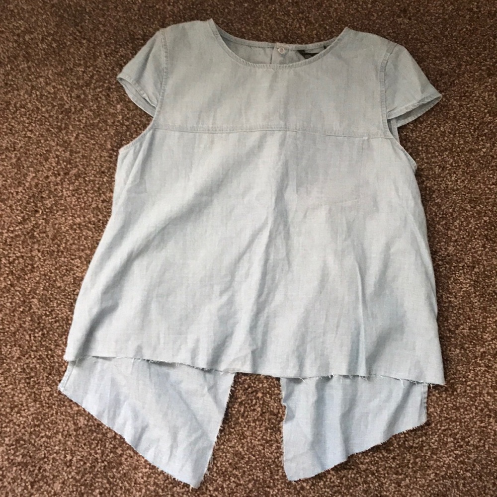 Denim open back t-shirt