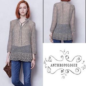 {Anthropologie} clover print blouse
