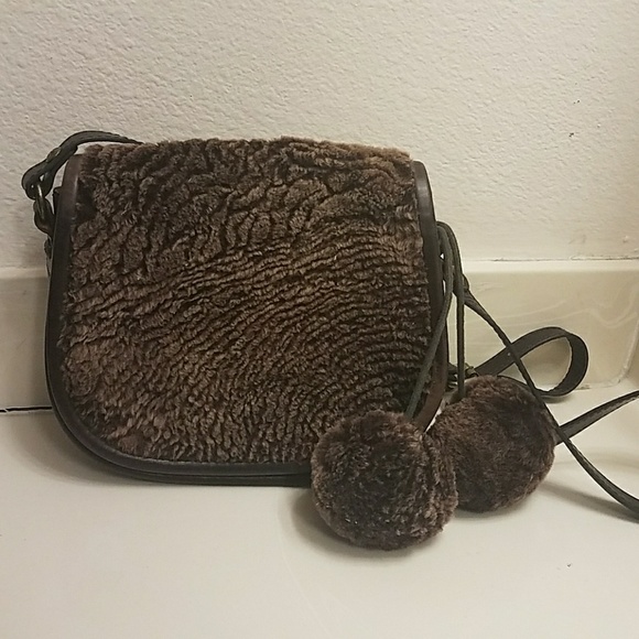 Patricia Nash Laser Cut Sherpa Fur Saddlebag