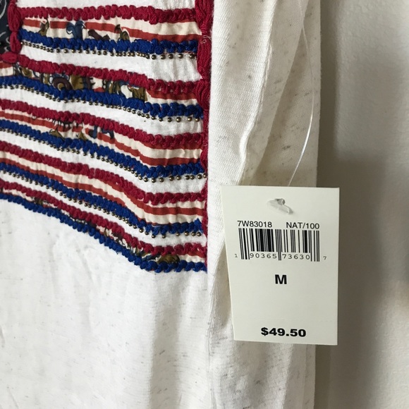 Lucky Brand Tank Top Embroidered 4th Of July New - Picture 7 of 8