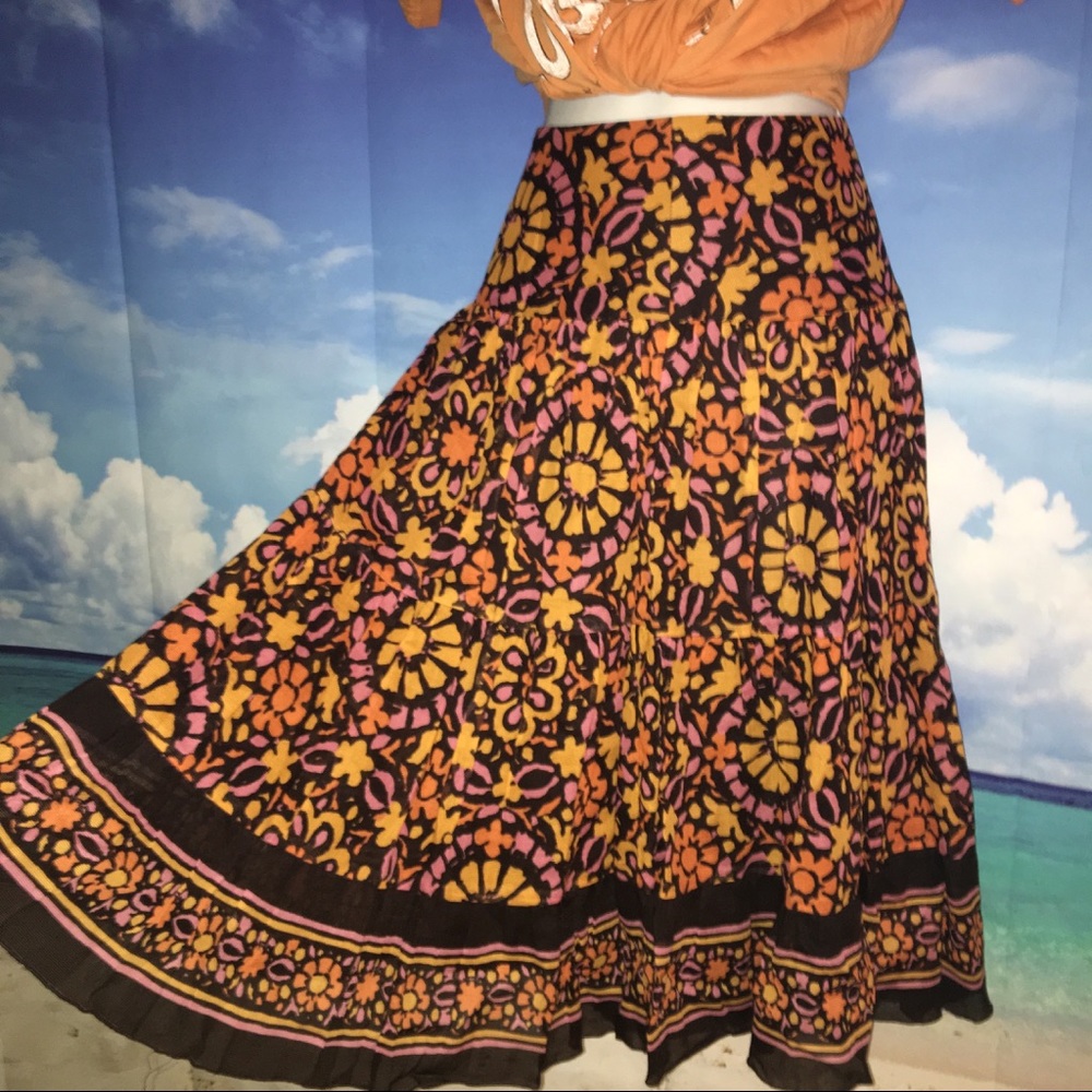 Trina Turk Pretty Flower Boho Floral Skirt