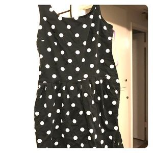 Black polka dotted dress