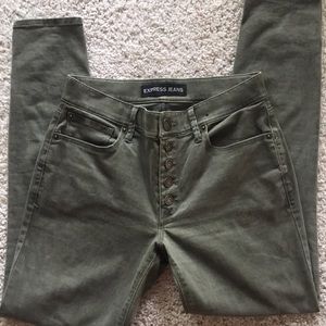 Mid Rise Button Fly Ankle Leggings from Express