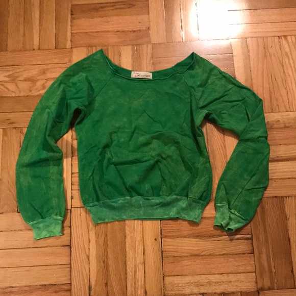 Off shoulder sweatshirt with peace sign back - Picture 2 of 3