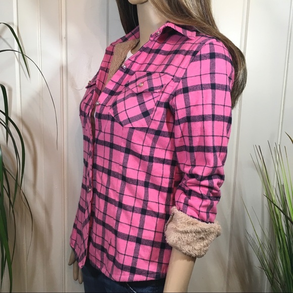 FAUX FUR LINED PLAID JACKET see size chart - Picture 4 of 8