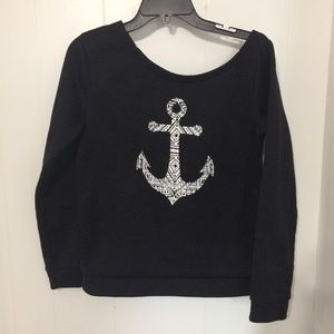 Off Shoulder Black Sweatshirt