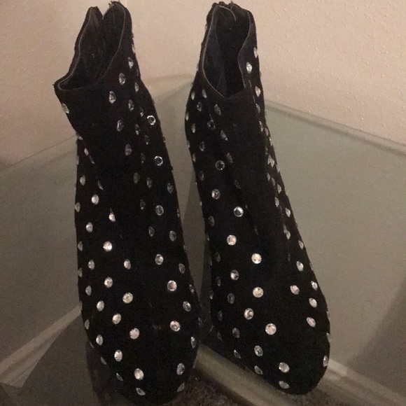Shoe Dazzle Black Rhinestone Booties - Picture 2 of 3
