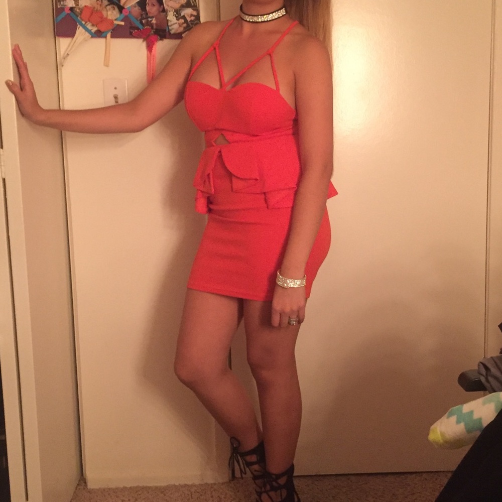 Worn once! Orange dress!!