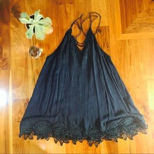 Free People Tunic dress with rose lace