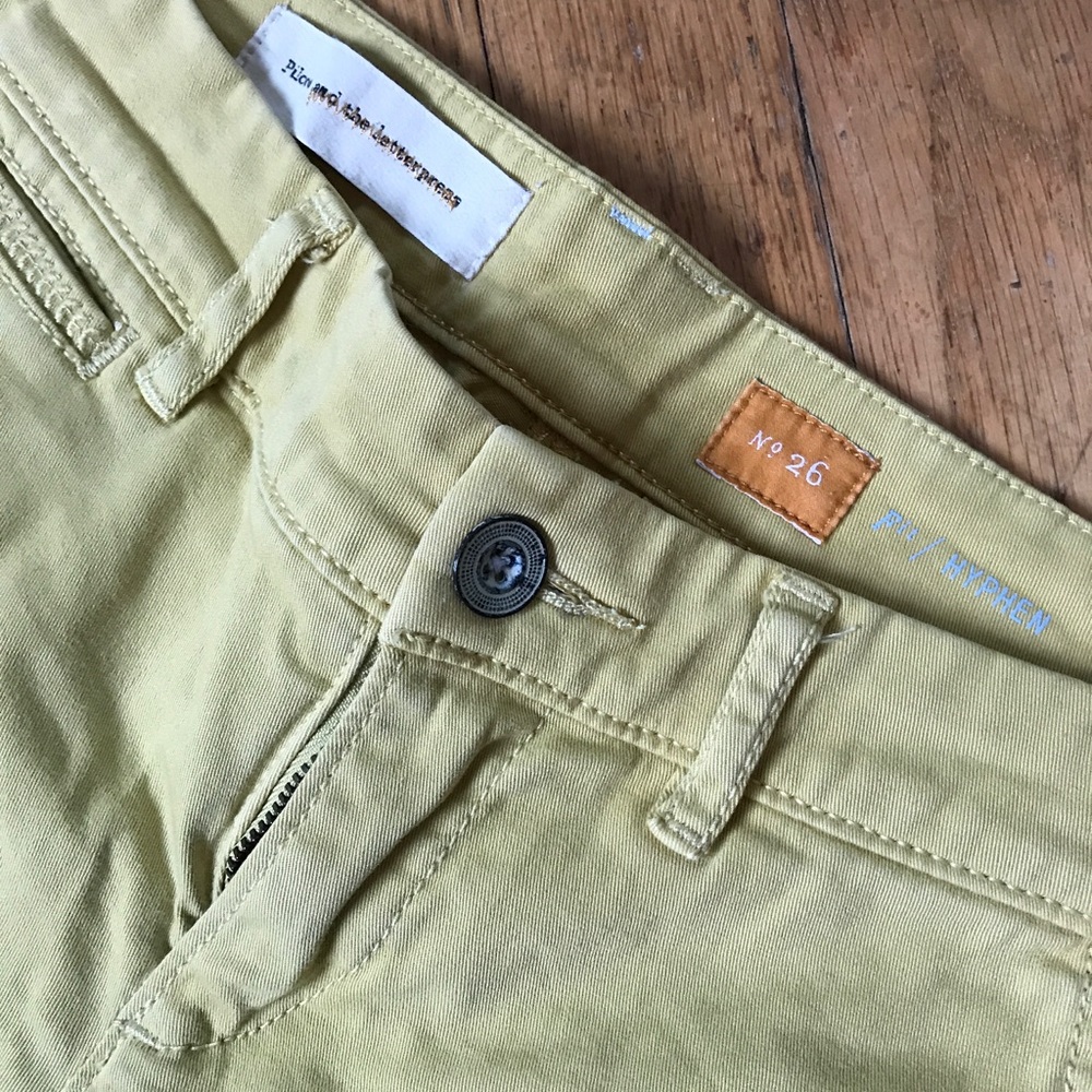Anthropologie straight leg pants in chartreuse