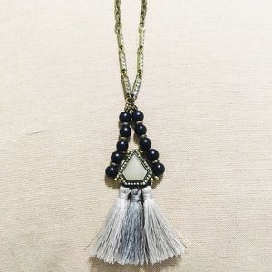 Baublebar black/gold/gray tassel pendant necklace