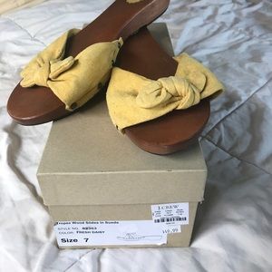 Jcrew yellow suede sandals