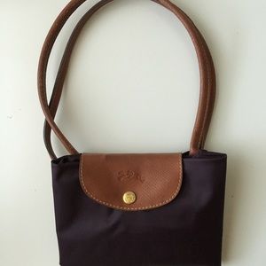 Purple Longchamp Le Pliage Tote Large