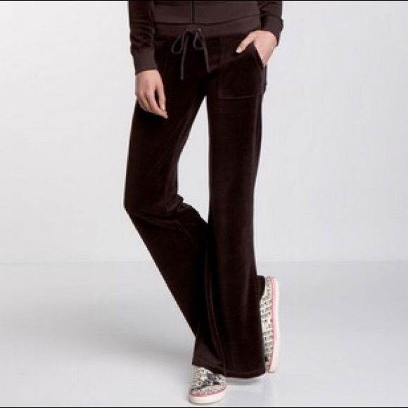 juicy couture flared velour pants