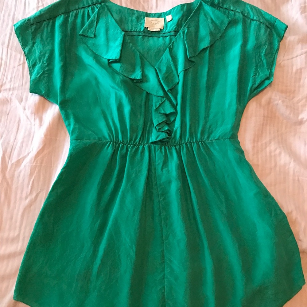 Anthropologie silk tunic top