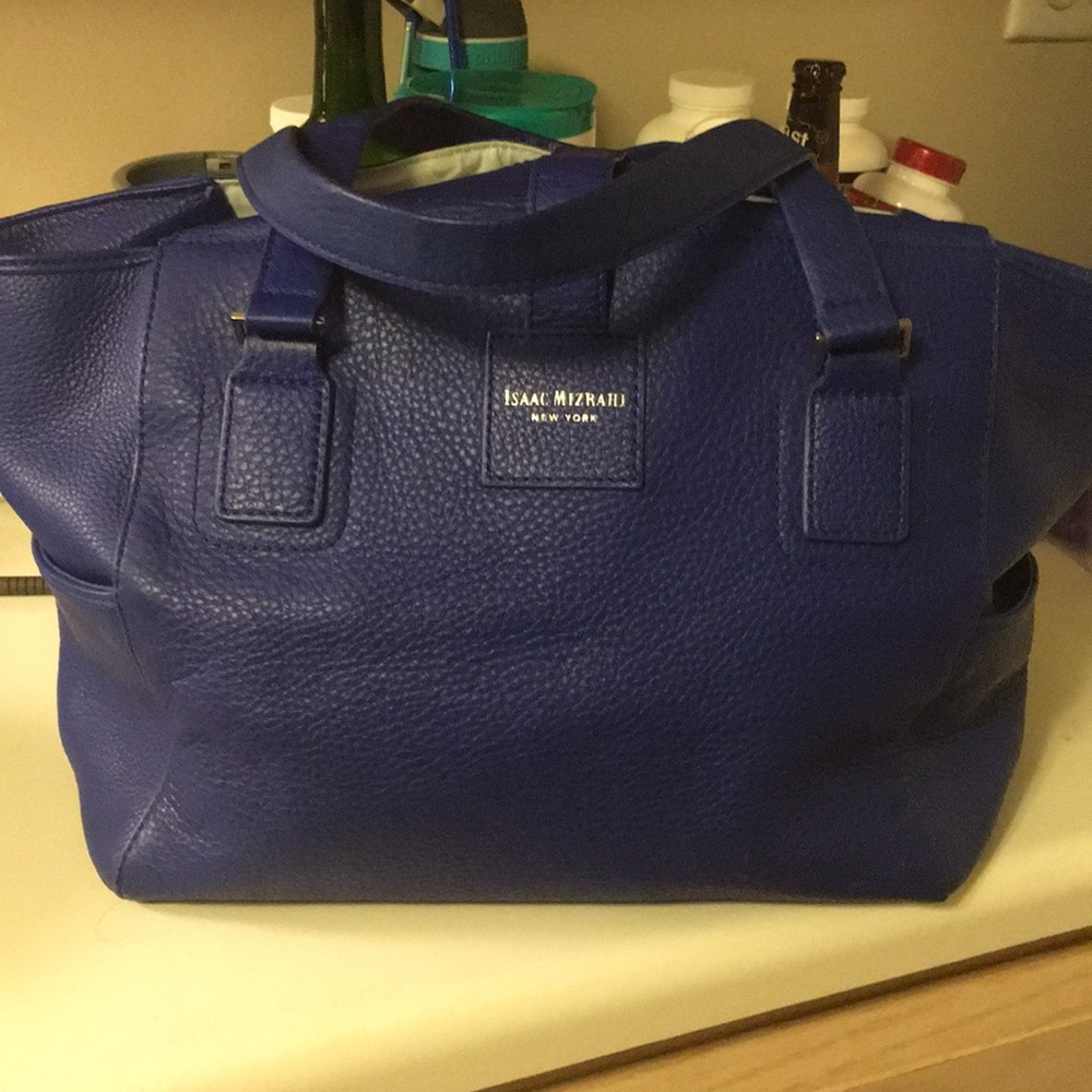 Isaac mizrahi royal blue leather bag