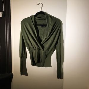 Xs olive green long sleeve v neck top