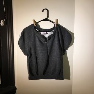 Small gray loose fitting short sleeve top