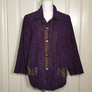 Vintage Nino Wong Chenille Purple Jacket
