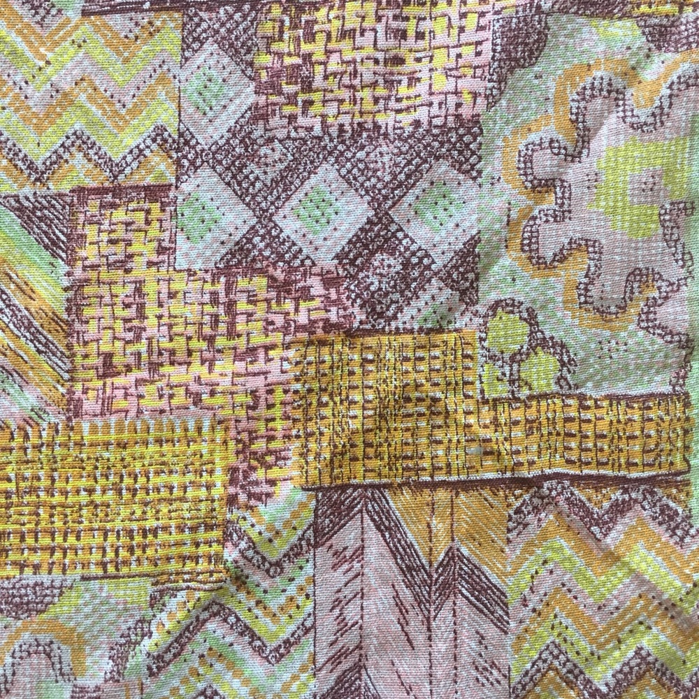 Large Vintage 70s Patchwork Pattern Bandanna - image 5